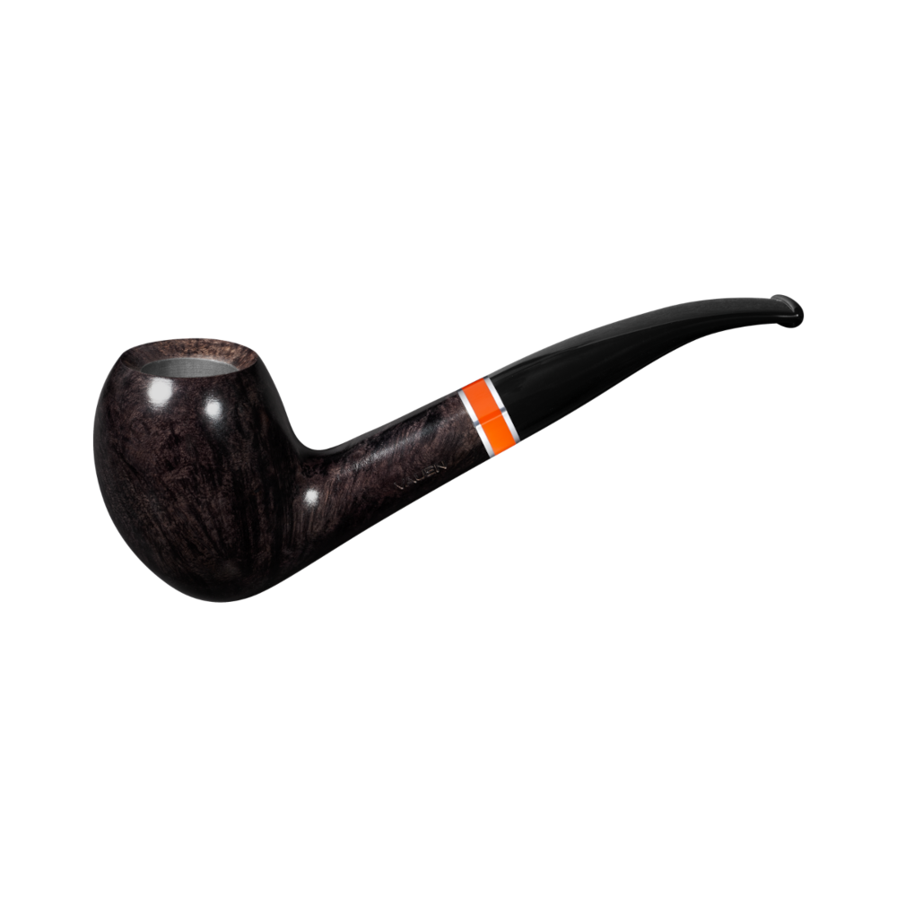 Vauen Flame 2041 Dark Smooth 9mm Briar Pipe w. Orange Ring