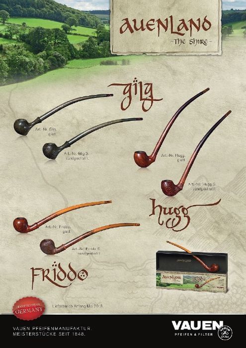 Vauen Auenland Berwin Churchwarden 9mm Pipe Smooth - BRUYEREPIPES