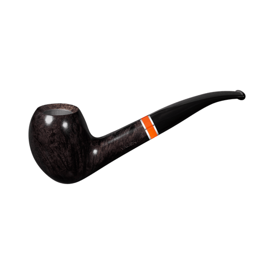 Vauen Flame 2041 Dark Smooth 9mm Briar Pipe w. Orange Ring - BRUYEREPIPES
