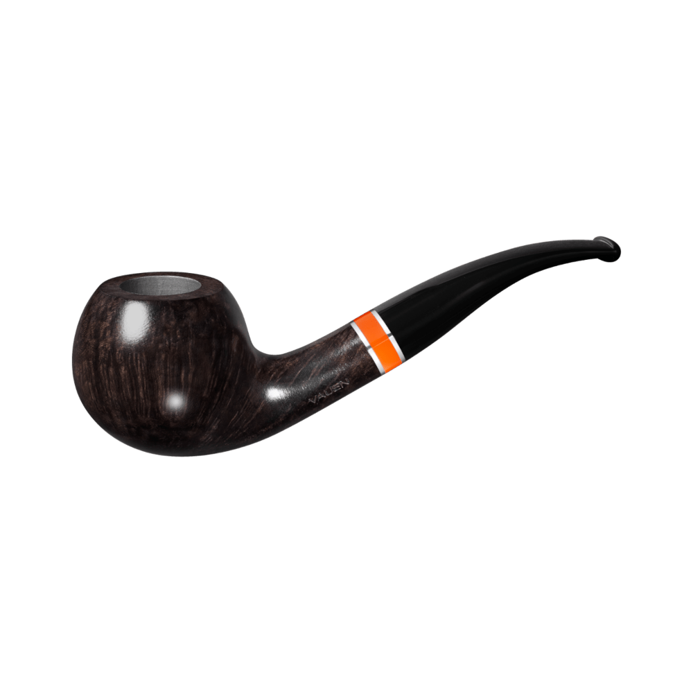 Vauen Flame 2042 Dark Smooth 9mm Briar Pipe w. Orange Ring - Mein Shop