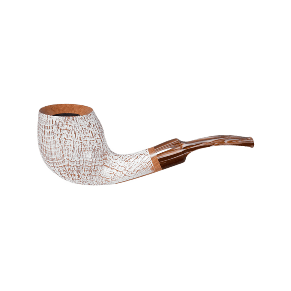 Vauen Fuji 4271 Sandblasted White Stained 9mm Briar Pipe - BRUYEREPIPES