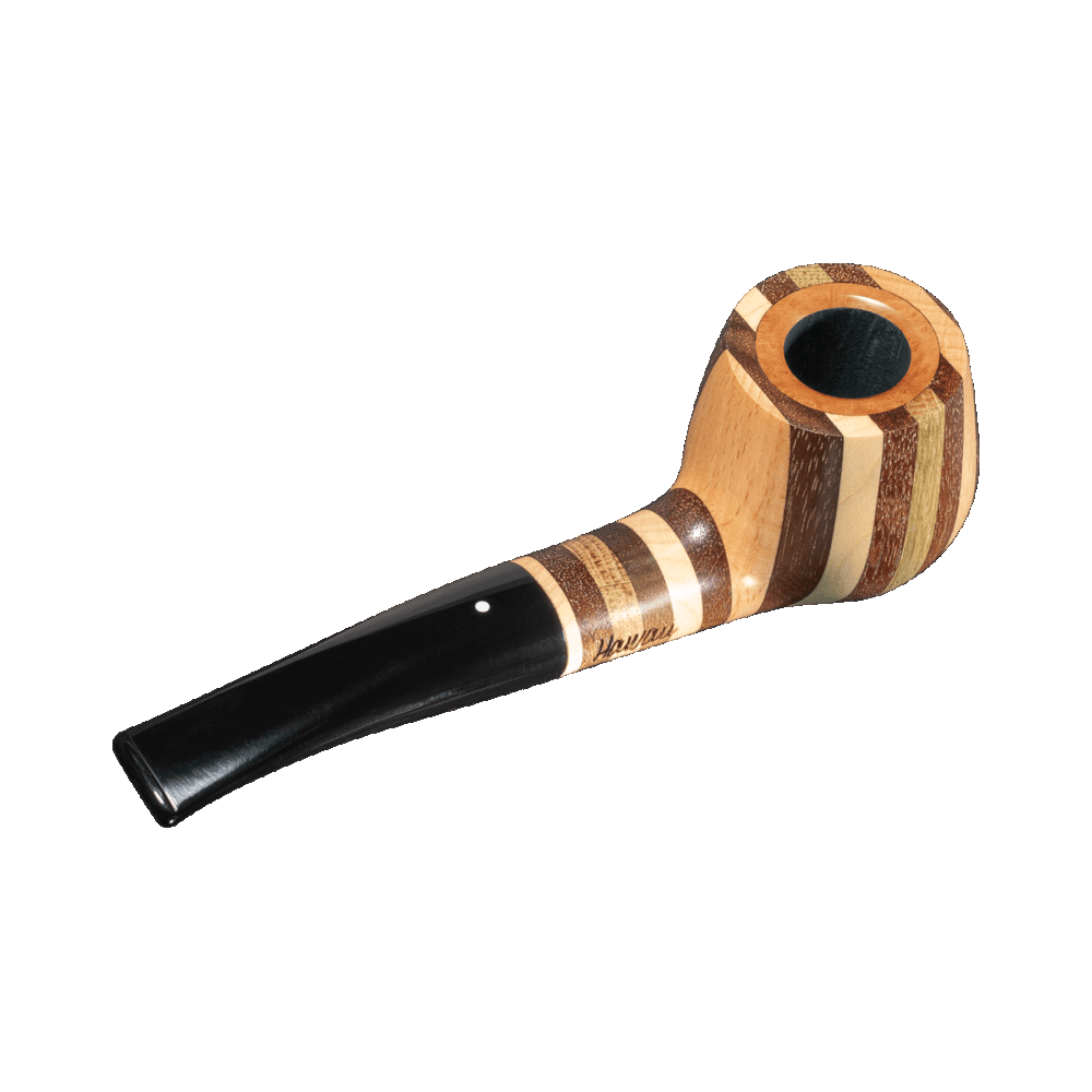 Vauen Hawaii 340 Different Layers of Noble Woods Pipe w. briar wood inlay - BRUYEREPIPES